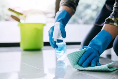 How do you kill germs on the floor?