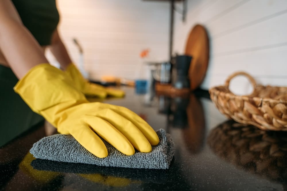What is the best way to clean kitchen countertops