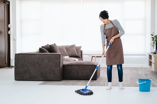 What words are associated with cleaning